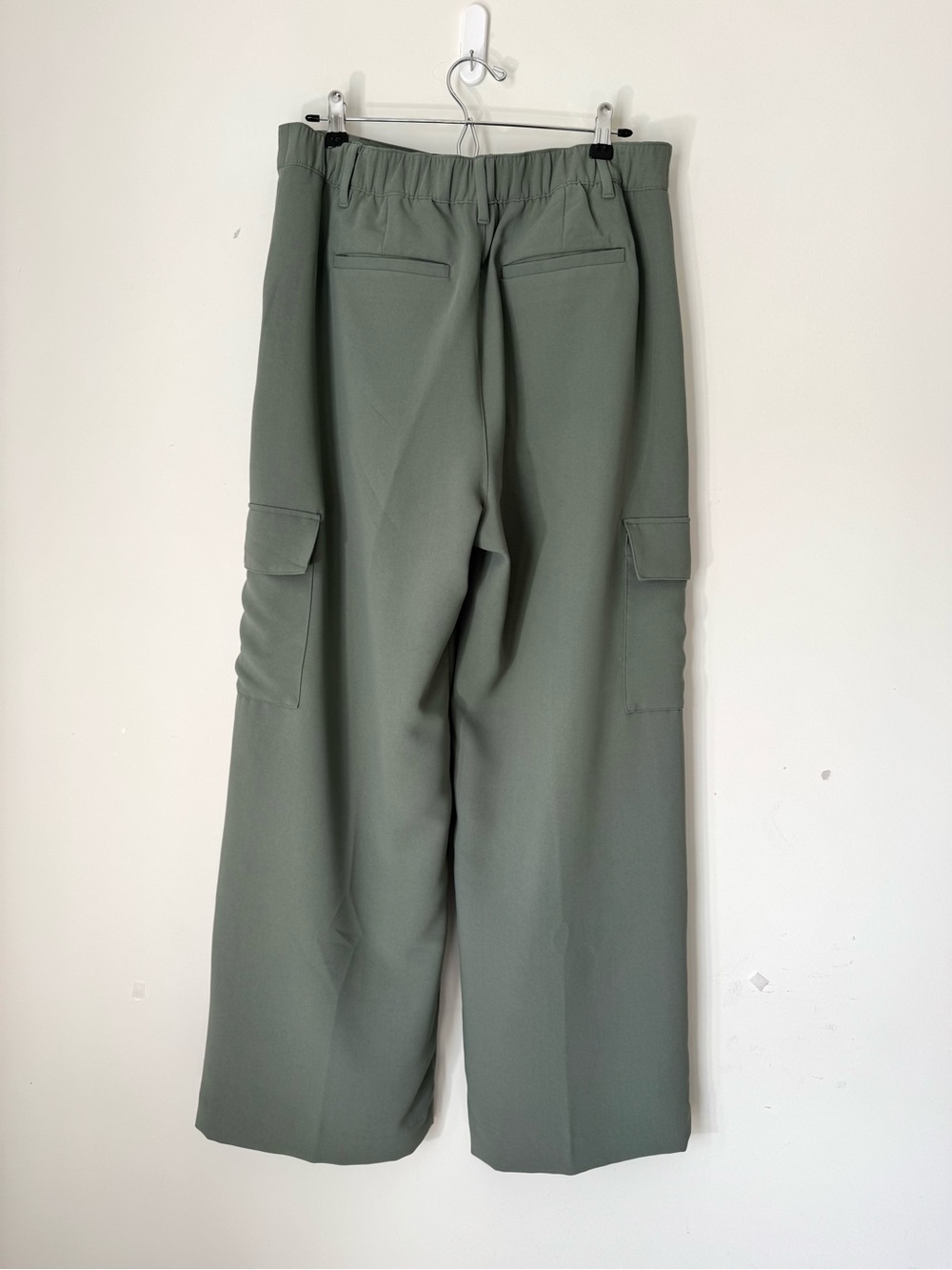 Gap Easy Trouser Wide Leg Cargo Pants Sage Green Utility Office sz 14 - Picture 7 of 12